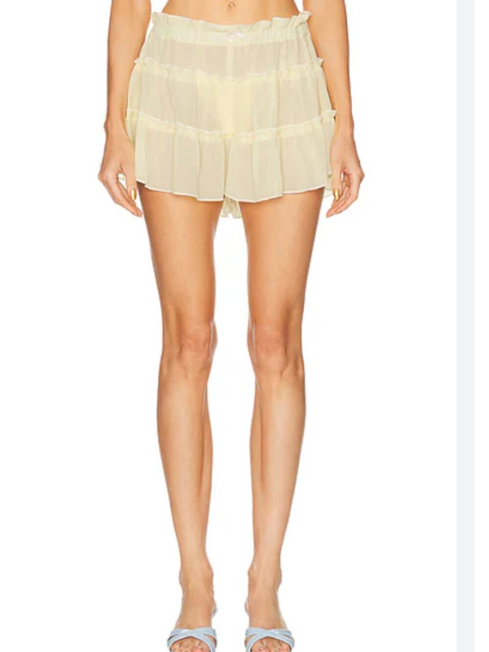 Bananhot Valeria Short in Daisy Yellow Womans XS NWT Resortwear Coquette
